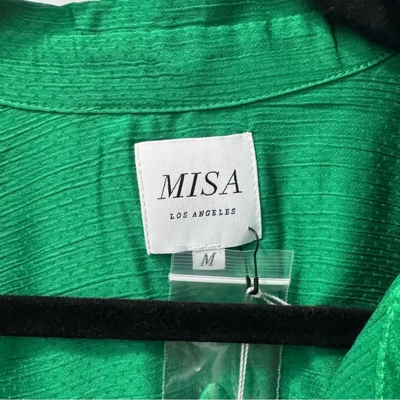 Misa Los Angeles Elise Maxi Shirt Dress in Green - Picture 11 of 12
